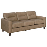 Scotland Brown 3-piece Faux Leather Upholstered Sofa Set - Ornate Home