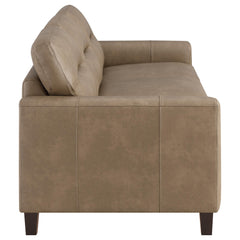 Scotland Brown 3-piece Faux Leather Upholstered Sofa Set - Ornate Home