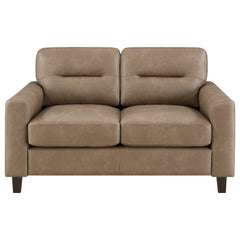 Scotland Brown 3-piece Faux Leather Upholstered Sofa Set - Ornate Home