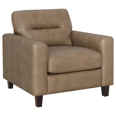 Scotland Brown 3-piece Faux Leather Upholstered Sofa Set - Ornate Home