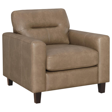 Scotland Brown 3-piece Faux Leather Upholstered Sofa Set - Ornate Home