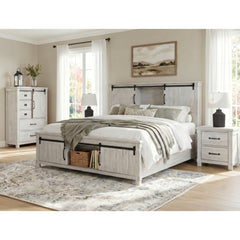 Scott White 4-Piece Queen Platform Storage Bedroom Set with 2 Nightstands & Chest - Ornate Home