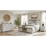 Scott White 4-Piece Queen Platform Storage Bedroom Set with 2 Nightstands & Dresser - Ornate Home