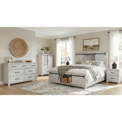 Scott White 5-Piece King Platform Storage Bedroom Set with 2 Nightstands, Dresser & Chest - Ornate Home