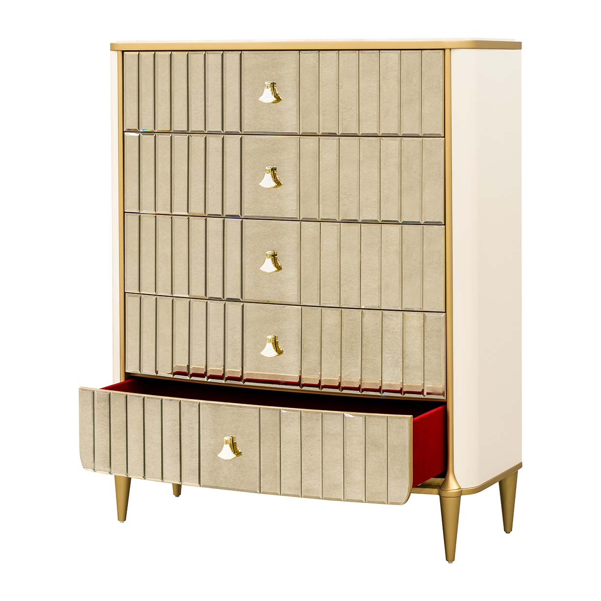 Scotts Square Light Champagne 5-Drawer Chest - Ornate Home