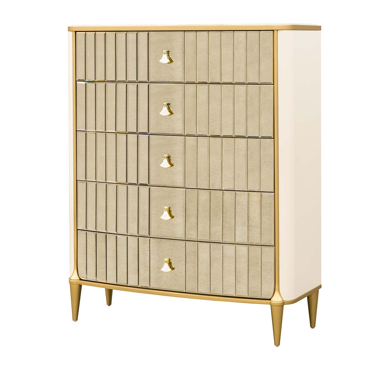 Scotts Square Light Champagne 5-Drawer Chest - Ornate Home