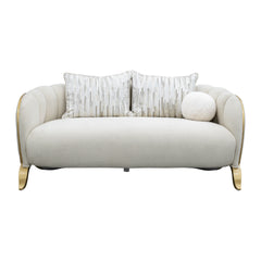 Scotts Square Light Champagne/Cornsilk Loveseat - Ornate Home