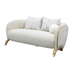 Scotts Square Light Champagne/Cornsilk Loveseat - Ornate Home