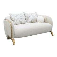 Scotts Square Light Champagne/Cornsilk Loveseat - Ornate Home