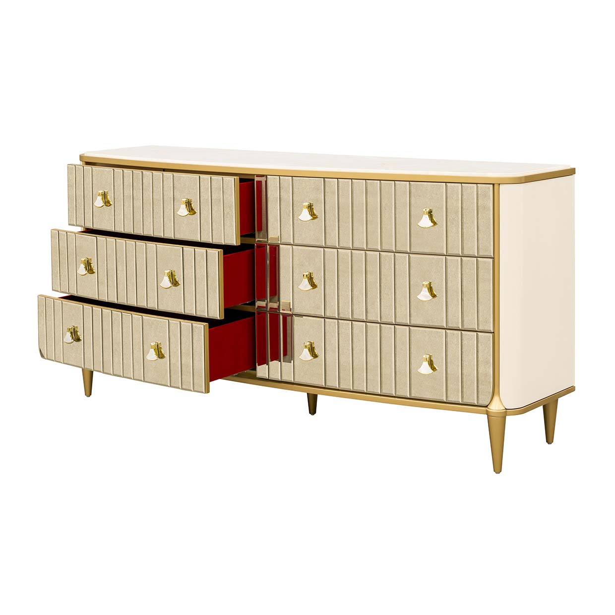 Scotts Square Light Champagne Dresser with Mirror - Ornate Home