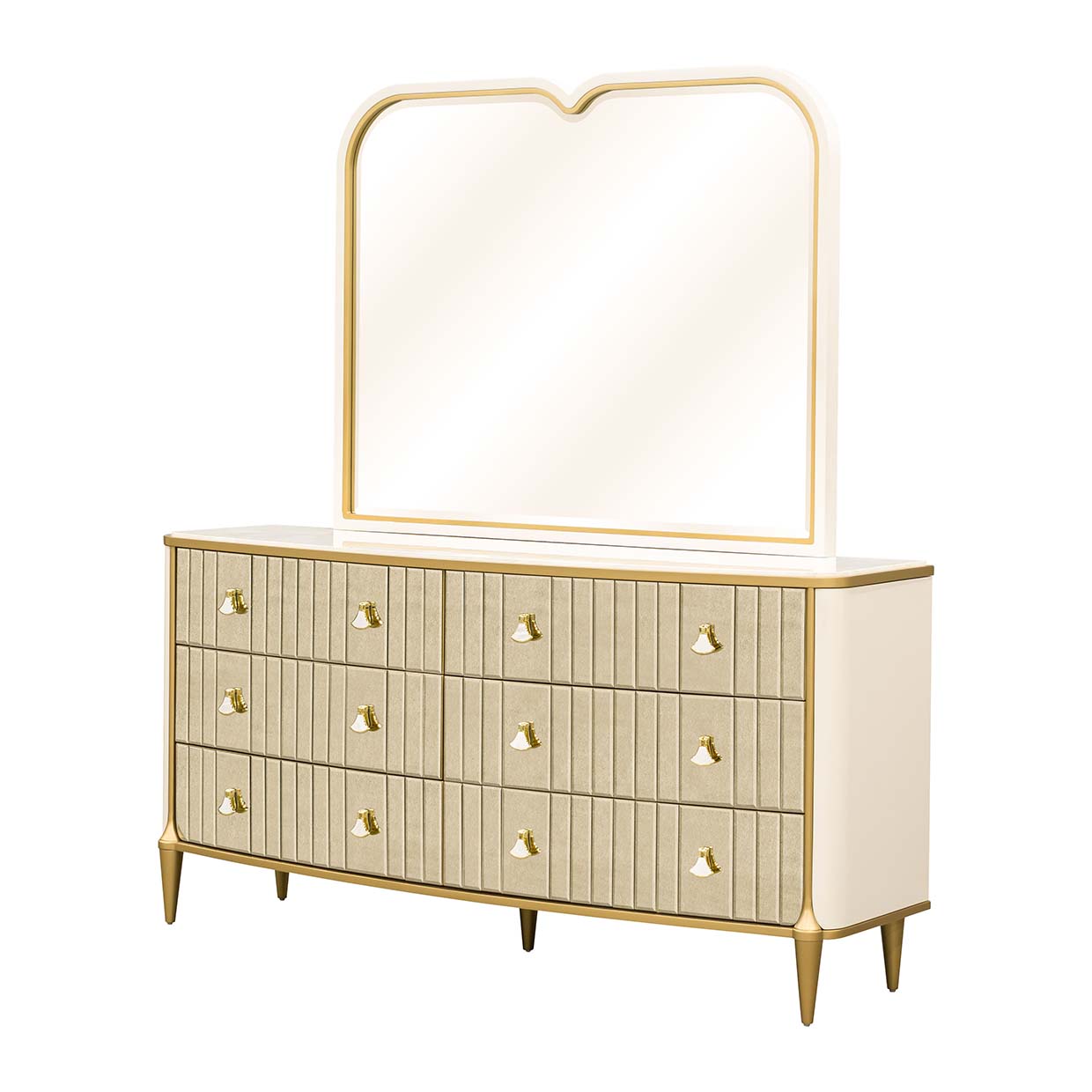 Scotts Square Light Champagne Dresser with Mirror - Ornate Home