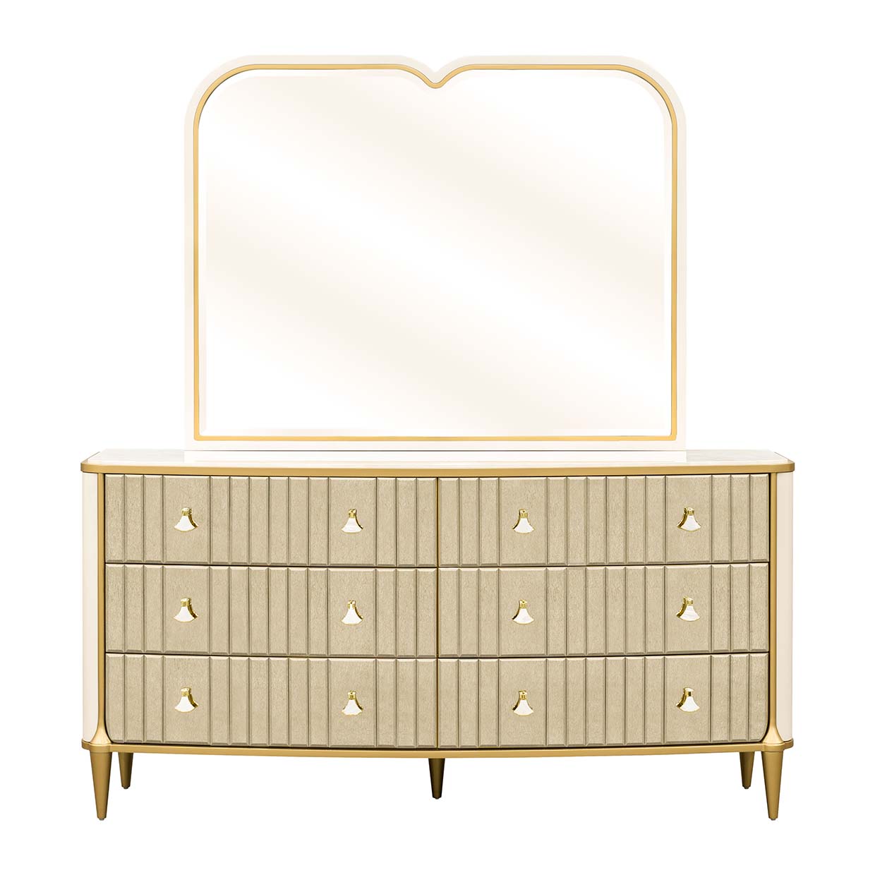 Scotts Square Light Champagne Dresser with Mirror - Ornate Home