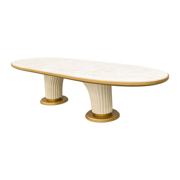 Scotts Square Light Champagne Oval Dining Table - Ornate Home