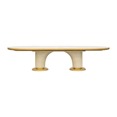 Scotts Square Light Champagne Oval Dining Table - Ornate Home