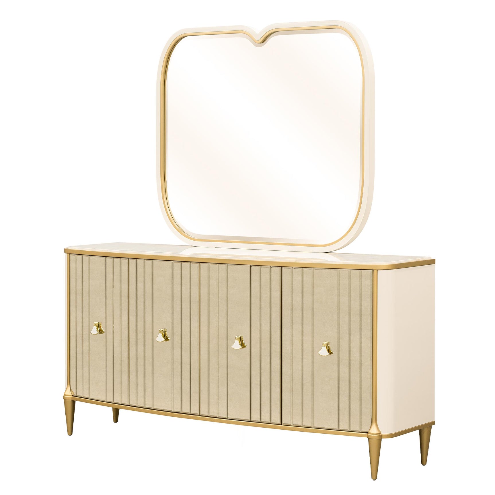 Scotts Square Light Champagne Sideboard with Wall Mirror - Ornate Home