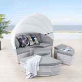 Scottsdale Light Gray/Gray Canopy Outdoor Patio Daybed