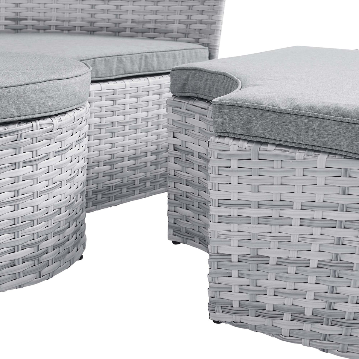 Scottsdale Light Gray/Gray Canopy Outdoor Patio Daybed