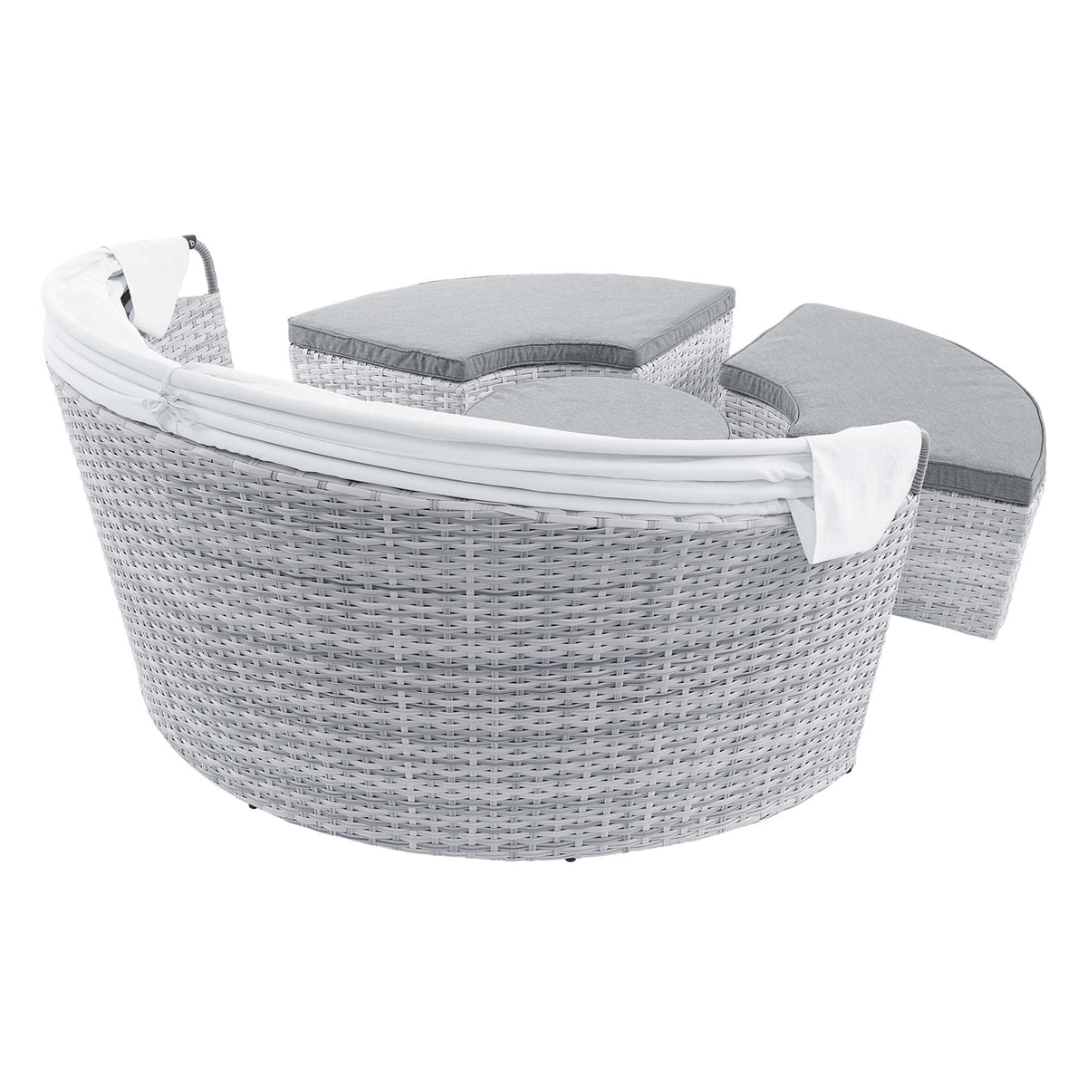 Scottsdale Light Gray/Gray Canopy Outdoor Patio Daybed