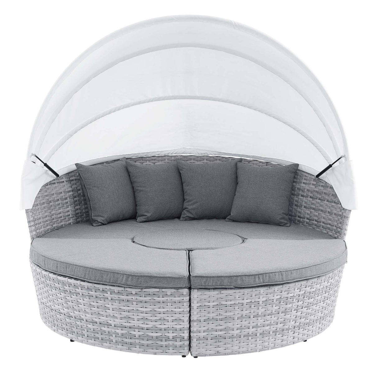 Scottsdale Light Gray/Gray Canopy Outdoor Patio Daybed