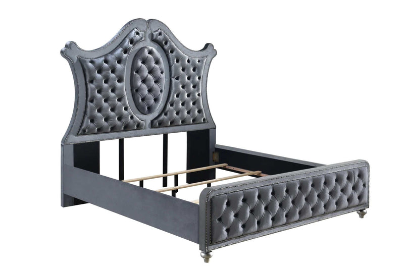 Cameo Gray Upholstered Arched Headboard Bedroom Sets