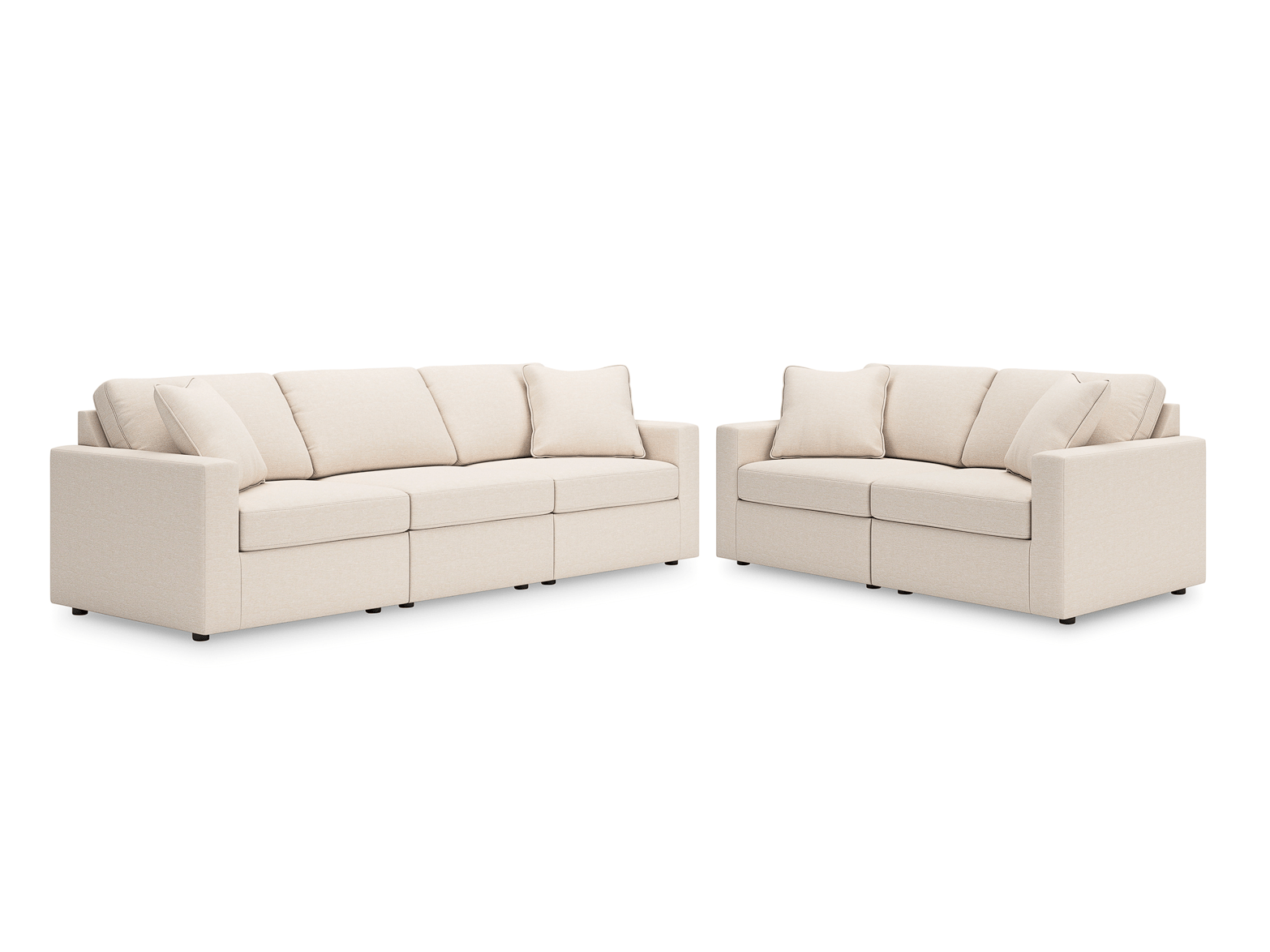 Modmax Oyster 3-Piece Sectional Sofa and 2-Piece Sectional Loveseat - Ornate Home