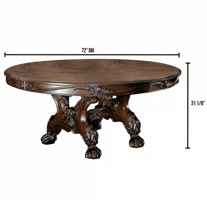 Medieve Cherry Round Dining Table Set / 7pc