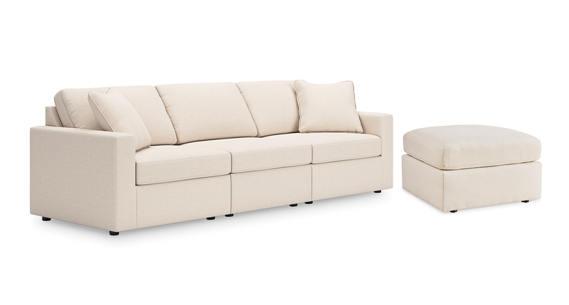 Modmax Oyster 3-Piece Sectional and Ottoman - Ornate Home