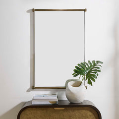 Scroll Brass Rectangular Mirror - Ornate Home