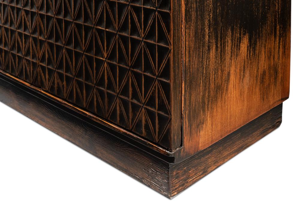 Scrubboard Front Black Sideboard - Ornate Home