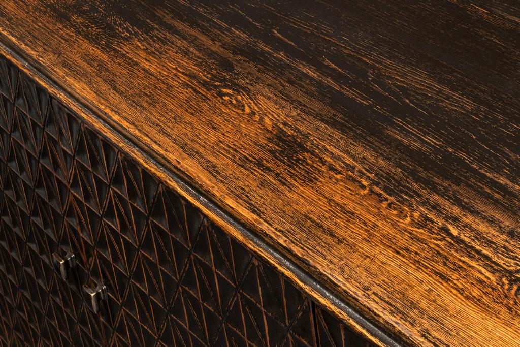 Scrubboard Front Black Sideboard - Ornate Home