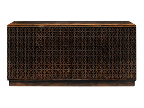 Scrubboard Front Black Sideboard - Ornate Home
