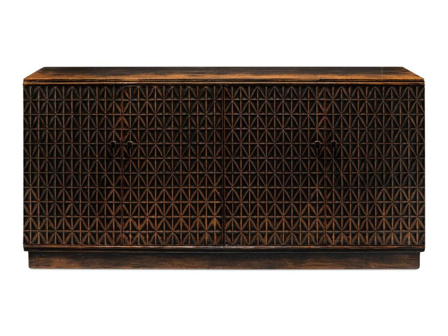 Scrubboard Front Black Sideboard - Ornate Home
