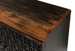 Scrubboard Front Black Sideboard - Ornate Home