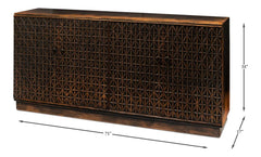Scrubboard Front Black Sideboard - Ornate Home