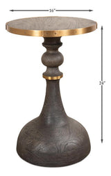 Sculpted Classics Grey Upturned Goblet Side Table - Ornate Home