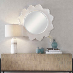Sea Coral White Round Mirror - Ornate Home