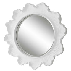 Sea Coral White Round Mirror - Ornate Home