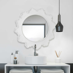 Sea Coral White Round Mirror - Ornate Home