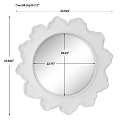Sea Coral White Round Mirror - Ornate Home