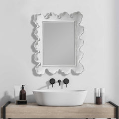 Sea Silver/White Coral Coastal Mirror - Ornate Home