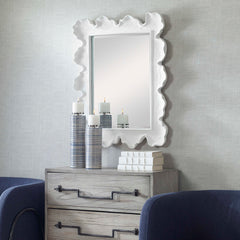 Sea Silver/White Coral Coastal Mirror - Ornate Home