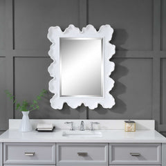 Sea Silver/White Coral Coastal Mirror - Ornate Home