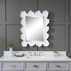 Sea Silver/White Coral Coastal Mirror - Ornate Home