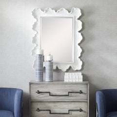 Sea Silver/White Coral Coastal Mirror - Ornate Home