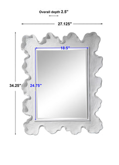 Sea Silver/White Coral Coastal Mirror - Ornate Home