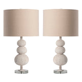 Sea Urchin White Table Lamp (Set of 2) - Ornate Home