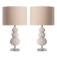 Sea Urchin White Table Lamp (Set of 2) - Ornate Home