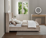 Seabreeze Beige Fabric Upholstered Queen Bed - Ornate Home