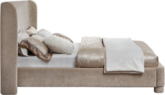 Seabreeze Beige Fabric Upholstered Queen Bed - Ornate Home