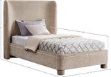 Seabreeze Beige Fabric Upholstered Twin Bed - Ornate Home